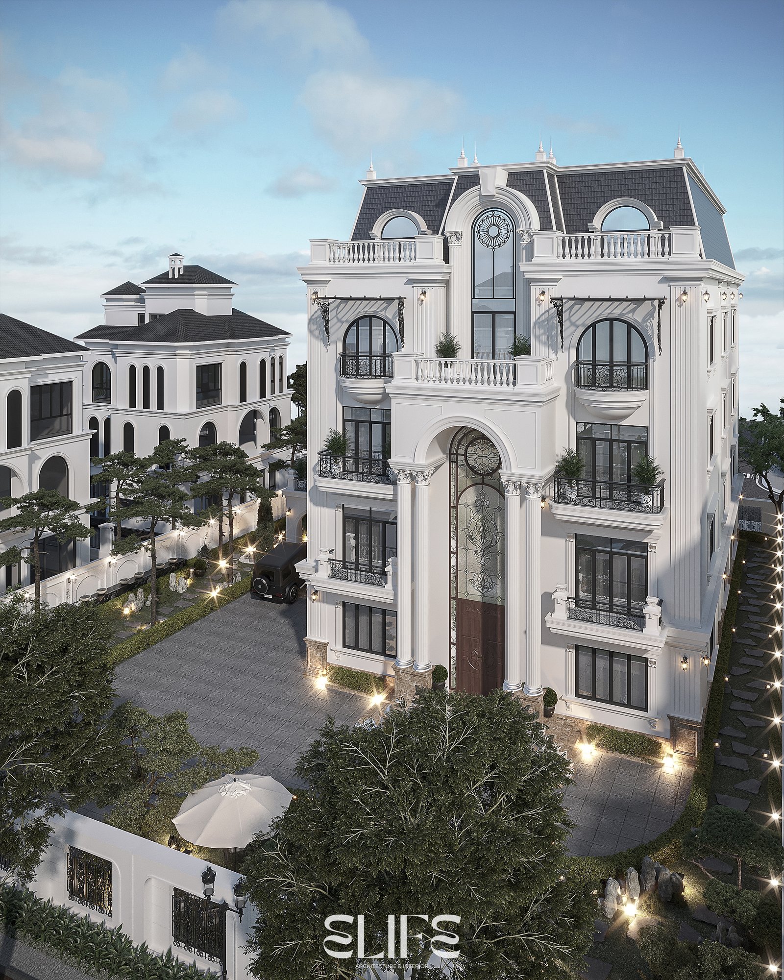 Phối cảnh góc nhìn kiến trúc Sơn Villa của DIAVILLA