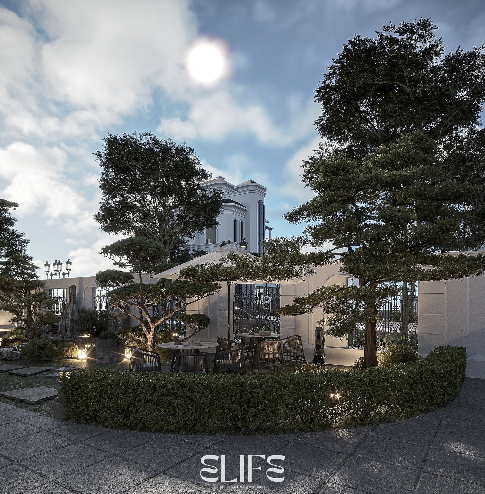 Phối cảnh tổng thể cảnh quan Sơn Villa của DIAVILLA
