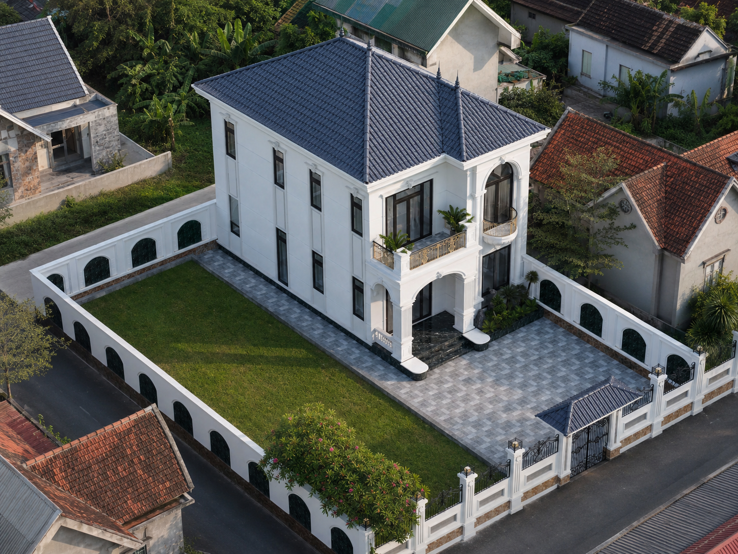 Phối cảnh từ trên cao biệt thự Anh Nguyên