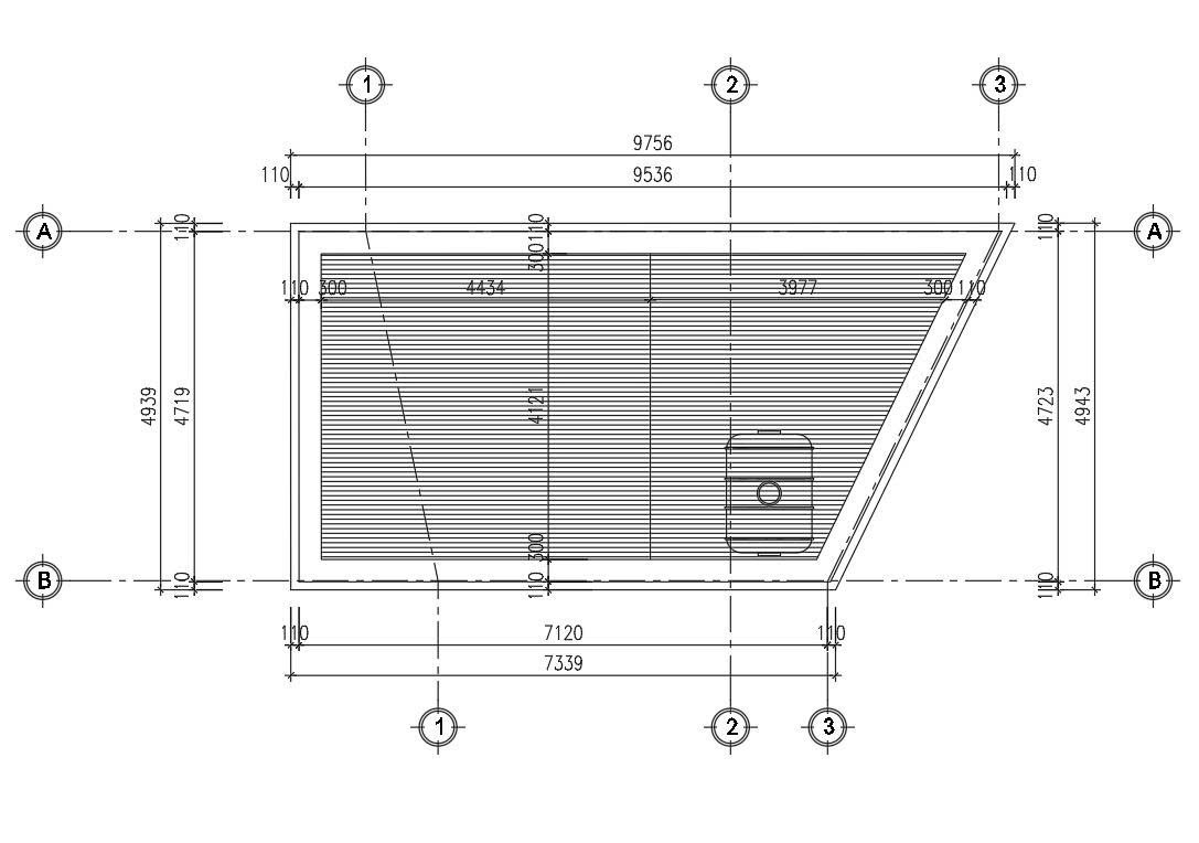 Mặt bằng mái nhà chị Vân