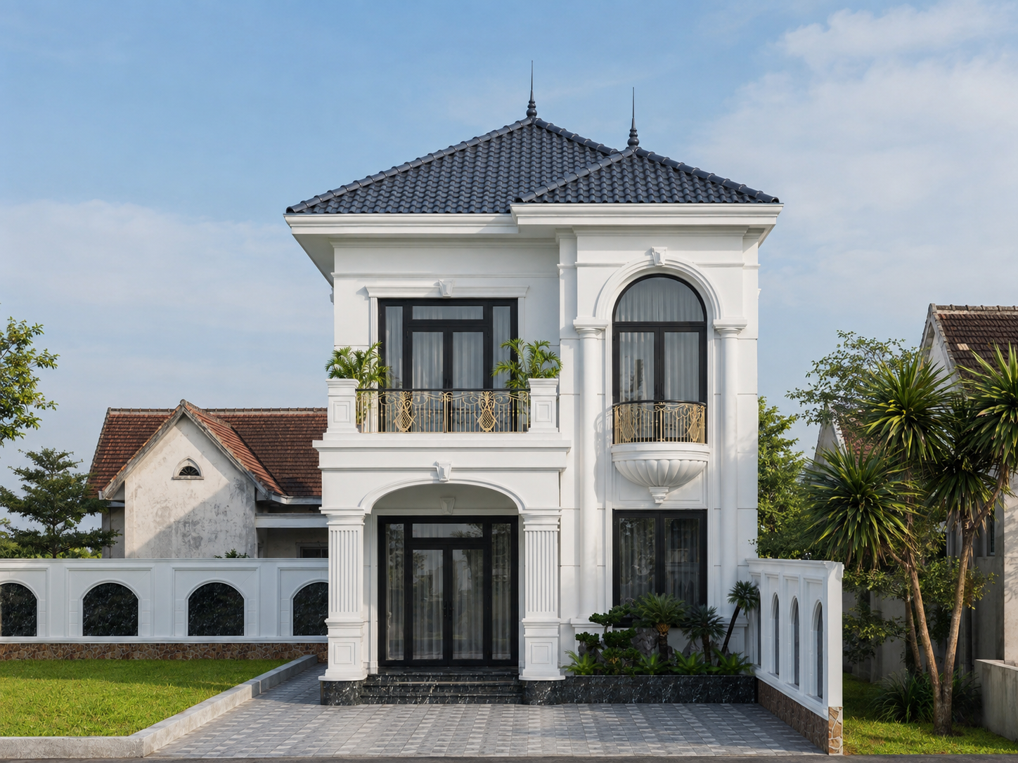Phối cảnh mặt tiền biệt thự Anh Nguyên